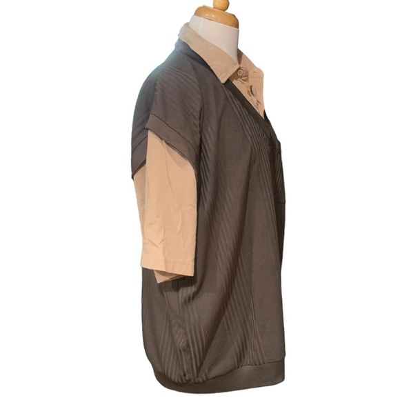 Vintage Haband men’s vest combo size XL dark brown vest with tan sleeve/collar - Picture 3 of 6